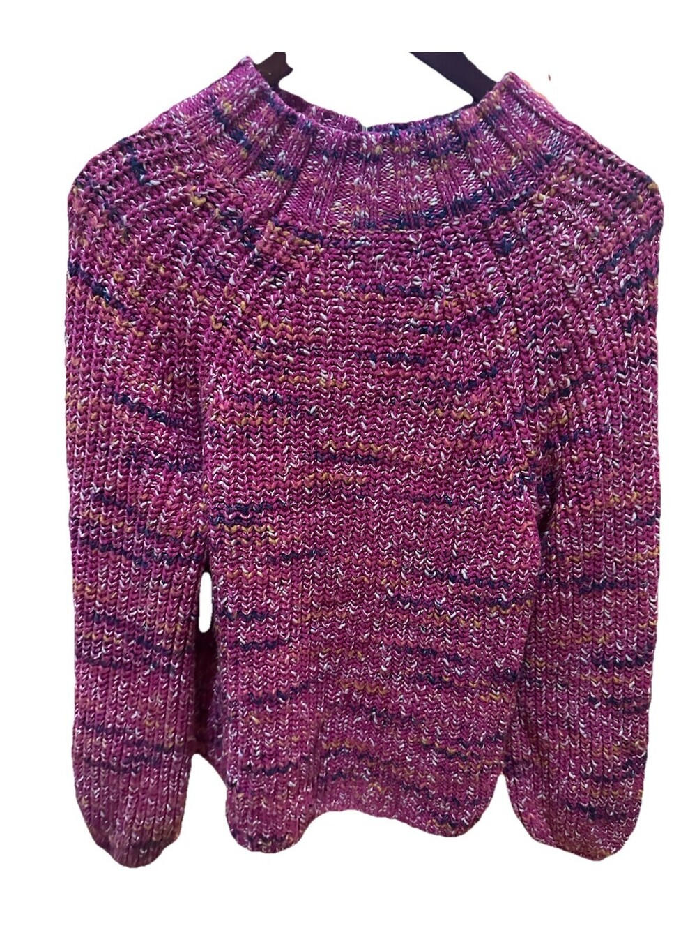 Gap Chunky Knit Sweater Womens Large Pink Marled Cozy Cottagecore